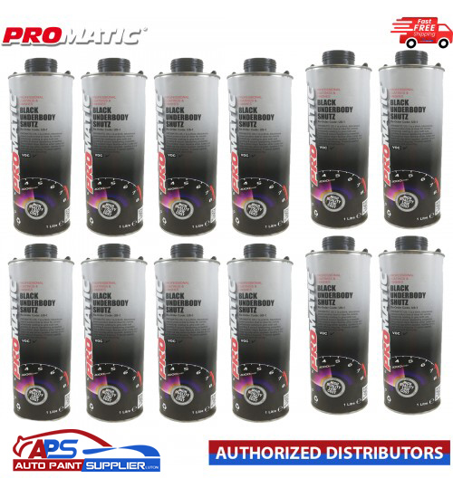 12 X PROMATIC SCHUTZ UNDER SEAL UNDERBODY RUST PROTECTION PROTECTOR BLACK 1LTR